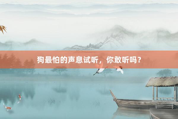 狗最怕的声息试听，你敢听吗？
